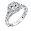 Artcarved Bridal Mounted with CZ Center Contemporary Americana Halo Engagement Ring Margo 14K White Gold