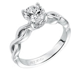 Artcarved Bridal Mounted with CZ Center Contemporary Twist Solitaire Engagement Ring Alicia 14K White Gold