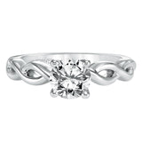 Artcarved Bridal Mounted with CZ Center Contemporary Twist Solitaire Engagement Ring Alicia 14K White Gold