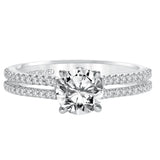 Artcarved Bridal Mounted with CZ Center Classic Engagement Ring Kira 14K White Gold