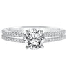 Artcarved Bridal Mounted with CZ Center Classic Engagement Ring Kira 14K White Gold