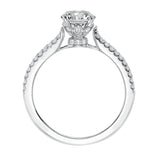 Artcarved Bridal Mounted with CZ Center Classic Engagement Ring Kira 14K White Gold