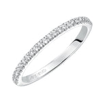 Artcarved Bridal Mounted with Side Stones Classic Diamond Wedding Band Kira 14K White Gold