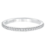 Artcarved Bridal Mounted with Side Stones Classic Diamond Wedding Band Kira 14K White Gold