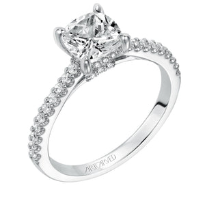 Artcarved Bridal Mounted with CZ Center Classic Diamond Engagement Ring Willa 14K White Gold