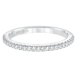 Artcarved Bridal Mounted with Side Stones Classic Diamond Wedding Band Willa 14K White Gold