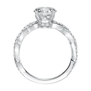 Artcarved Bridal Semi-Mounted with Side Stones Contemporary Twist Engagement Ring Madeleine 14K White Gold