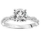 Artcarved Bridal Mounted with CZ Center Contemporary Twist Engagement Ring Madeleine 14K White Gold