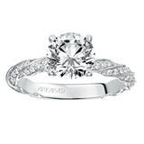 Artcarved Bridal Semi-Mounted with Side Stones Contemporary Twist Diamond Engagement Ring Evie 14K White Gold