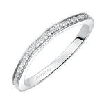 Artcarved Bridal Mounted with Side Stones Classic Diamond Wedding Band Mimi 14K White Gold
