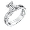 Artcarved Bridal Mounted with CZ Center Classic Americana Engagement Ring Gwendolyn 14K White Gold