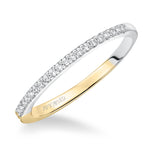 Artcarved Bridal Mounted with Side Stones Contemporary Diamond Wedding Band Laney 14K Yellow Gold Primary & 14K White Gold