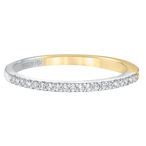 Artcarved Bridal Mounted with Side Stones Contemporary Diamond Wedding Band Laney 14K Yellow Gold Primary & 14K White Gold