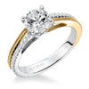 Artcarved Bridal Mounted with CZ Center Contemporary Diamond Engagement Ring Lancy 14K White Gold Primary & 14K Yellow Gold