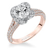 Artcarved Bridal Mounted with CZ Center Contemporary Floral Halo Engagement Ring Katalina 14K Rose Gold Primary & White Gold