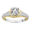 Artcarved Bridal Mounted with CZ Center Contemporary Rope Diamond Engagement Ring Seana 14K White Gold