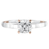 Artcarved Bridal Semi-Mounted with Side Stones Contemporary Rope Solitaire Engagement Ring Cameron 14K White Gold Primary & 14K Rose Gold