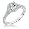 Artcarved Bridal Semi-Mounted with Side Stones Contemporary Twist Halo Engagement Ring Liana 14K White Gold