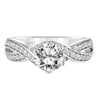 Artcarved Bridal Semi-Mounted with Side Stones Contemporary Twist Diamond Engagement Ring Presley 14K White Gold