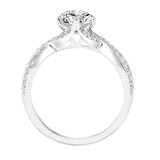 Artcarved Bridal Semi-Mounted with Side Stones Contemporary Twist Diamond Engagement Ring Presley 14K White Gold