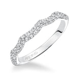 Artcarved Bridal Mounted with Side Stones Contemporary Twist Diamond Wedding Band Mackenzie 14K White Gold