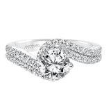 Artcarved Bridal Mounted with CZ Center Contemporary Diamond Engagement Ring Orla 14K White Gold
