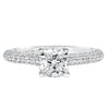 Artcarved Bridal Mounted with CZ Center Classic Pave Diamond Engagement Ring Blair 14K White Gold