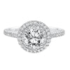 Artcarved Bridal Mounted with CZ Center Classic Halo Engagement Ring Melinda 14K White Gold