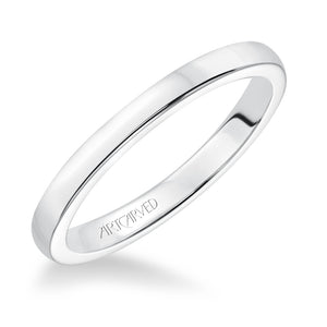 Artcarved Bridal Band No Stones Classic Solitaire Wedding Band Chivon 14K White Gold
