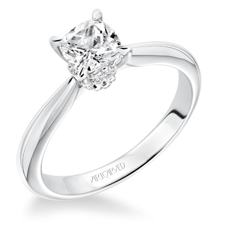 Artcarved Bridal Mounted with CZ Center Classic Solitaire Engagement Ring Paige 14K White Gold