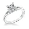 Artcarved Bridal Semi-Mounted with Side Stones Classic Halo Engagement Ring Sienna 14K White Gold