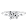 Artcarved Bridal Semi-Mounted with Side Stones Classic Halo Engagement Ring Sienna 14K White Gold