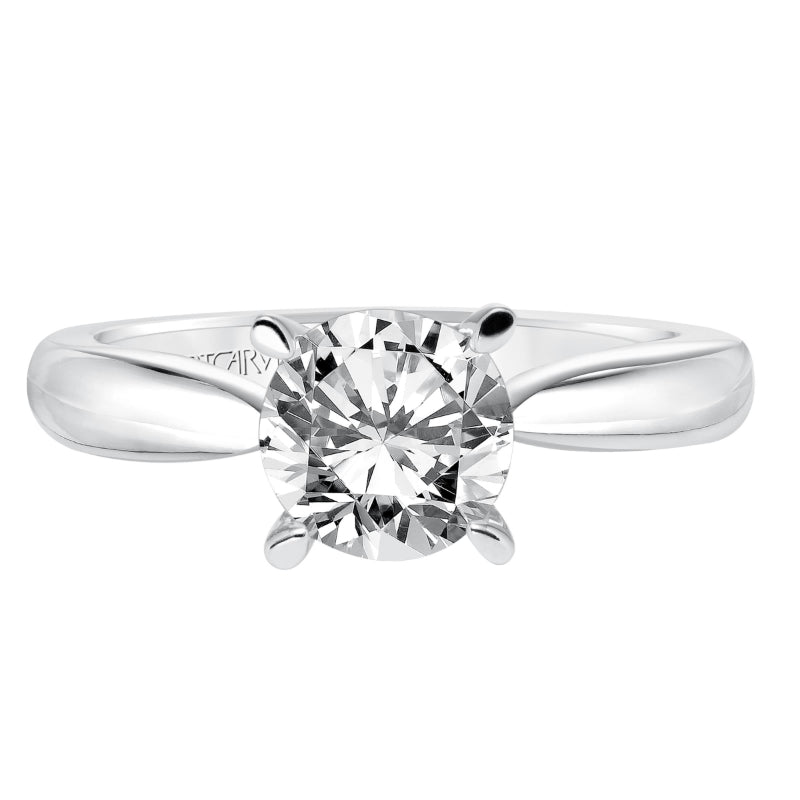 Artcarved Bridal Semi-Mounted with Side Stones Classic Solitaire Engagement Ring Nelly 14K White Gold