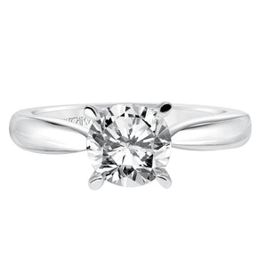 Artcarved Bridal Mounted with CZ Center Classic Solitaire Engagement Ring Nelly 14K White Gold