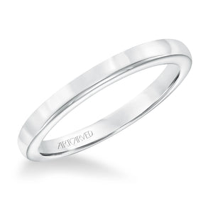 Artcarved Bridal Band No Stones Classic Solitaire Wedding Band Nelly 14K White Gold