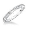 Artcarved Bridal Mounted with Side Stones Vintage Filigree Diamond Wedding Band Tilda 14K White Gold