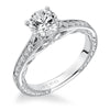 Artcarved Bridal Mounted with CZ Center Vintage Filigree Diamond Engagement Ring Viola 14K White Gold