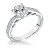 Artcarved Bridal Semi-Mounted with Side Stones Vintage Filigree Diamond Engagement Ring Lavinia 14K White Gold