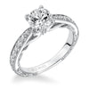 Artcarved Bridal Semi-Mounted with Side Stones Vintage Filigree Diamond Engagement Ring Geneva 14K White Gold