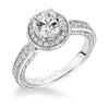 Artcarved Bridal Mounted with CZ Center Vintage Filigree Halo Engagement Ring Jemima 14K White Gold