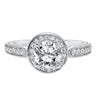 Artcarved Bridal Mounted with CZ Center Vintage Filigree Halo Engagement Ring Jemima 14K White Gold