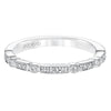 Artcarved Bridal Mounted with Side Stones Vintage Milgrain Diamond Wedding Band Marguerite 14K White Gold