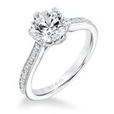Artcarved Bridal Mounted with CZ Center Classic Diamond Engagement Ring Milly 14K White Gold