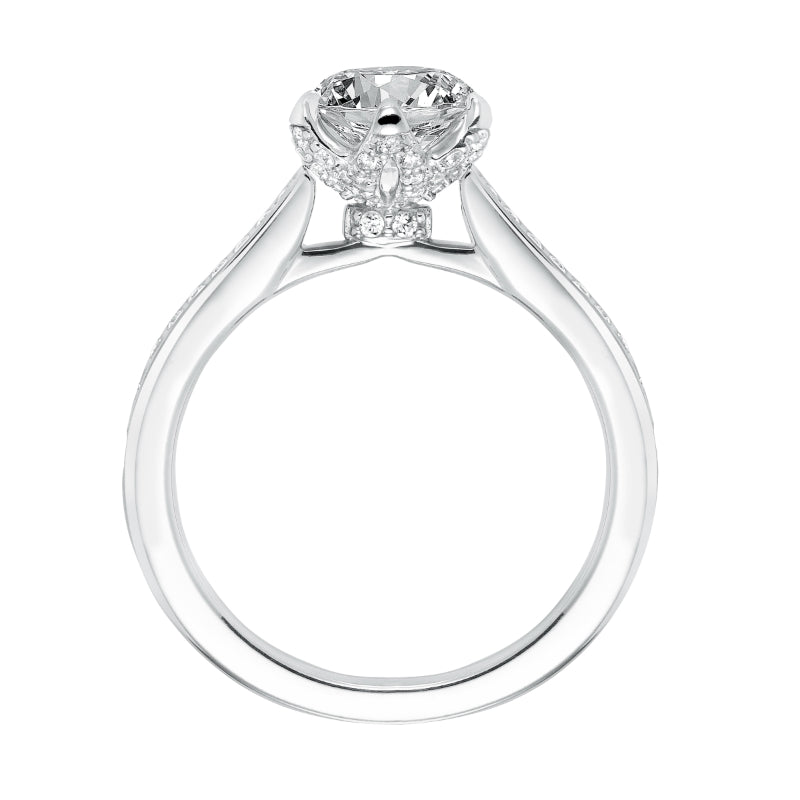 Artcarved Bridal Mounted with CZ Center Classic Diamond Engagement Ring Milly 14K White Gold
