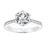 Artcarved Bridal Mounted with CZ Center Classic Diamond Engagement Ring Milly 14K White Gold