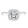 Artcarved Bridal Mounted with CZ Center Classic Halo Engagement Ring Ariana 14K White Gold