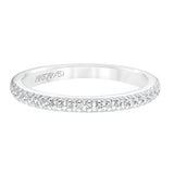 Artcarved Bridal Mounted with Side Stones Classic Halo Diamond Wedding Band Ariana 14K White Gold