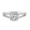 Artcarved Bridal Mounted with CZ Center Classic Halo Engagement Ring Evangeline 14K White Gold