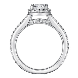 Artcarved Bridal Mounted with CZ Center Classic Halo Engagement Ring Evangeline 14K White Gold