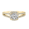 Artcarved Bridal Mounted with CZ Center Classic Halo Engagement Ring Evangeline 14K Yellow Gold